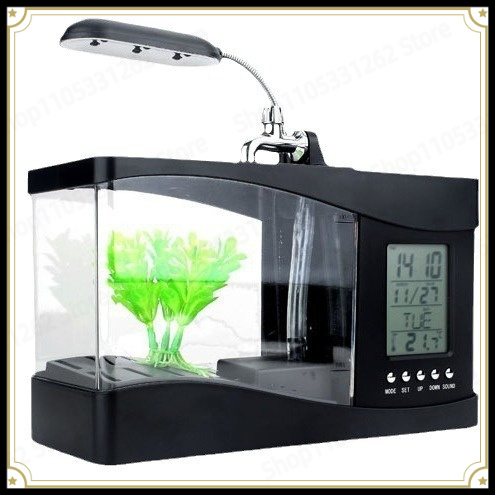 Aquarium Fish Logo - Akuarium Mini Kreatif untuk Meja Kerja,