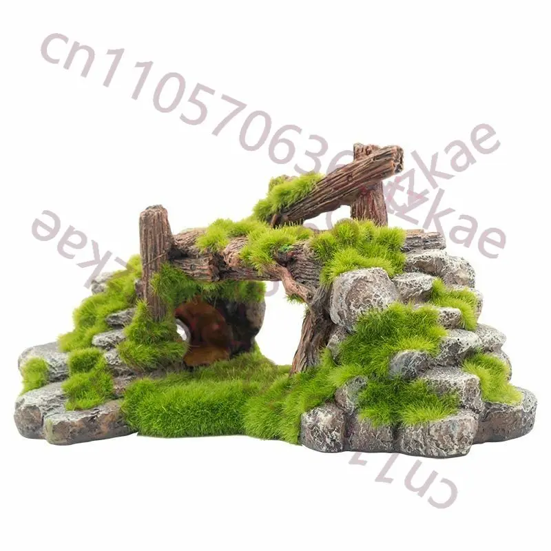 Aquarium Fish Bridge - Ornamen Resin Akuarium Kreatif, Dekorasi Gua