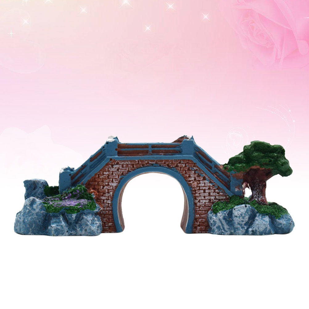 Aquarium Fish Bridge - Dekorasi Akuarium Jembatan Resin, Ornamen Batu