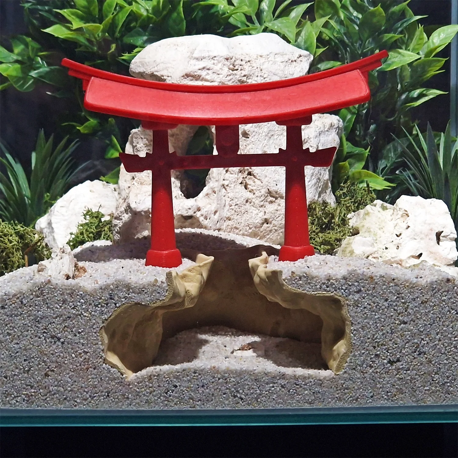 Aquarium Fish Japanese - Ornamen Akuarium Torii Gate, Gua Ikan,