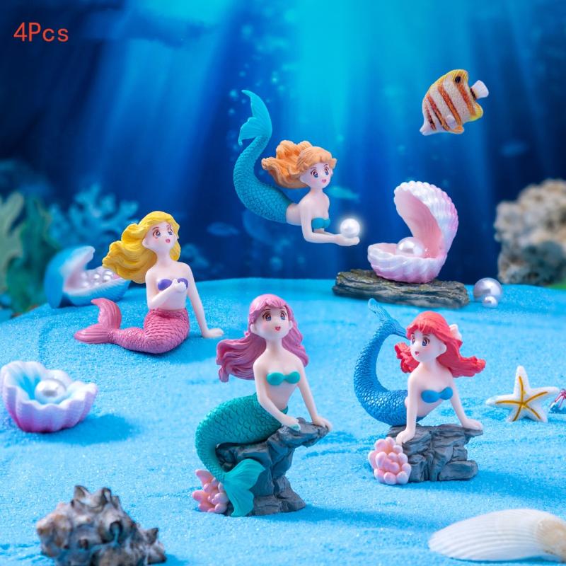 Aquarium Fish For Sale Online - 4 Buah Patung Miniatur Hiasan Putri
