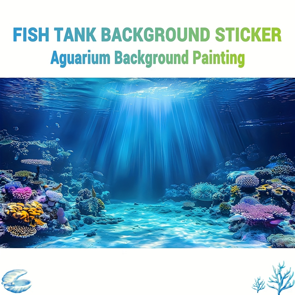 Aquarium Fish Background - Wallpaper Latar Belakang Akuarium Stiker Tangki