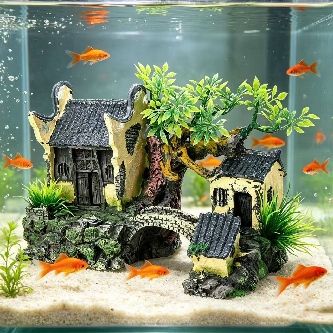 Aquarium Fish Bridge - Dekorasi Lanskap Buatan Akuarium, Rumah Ikan,