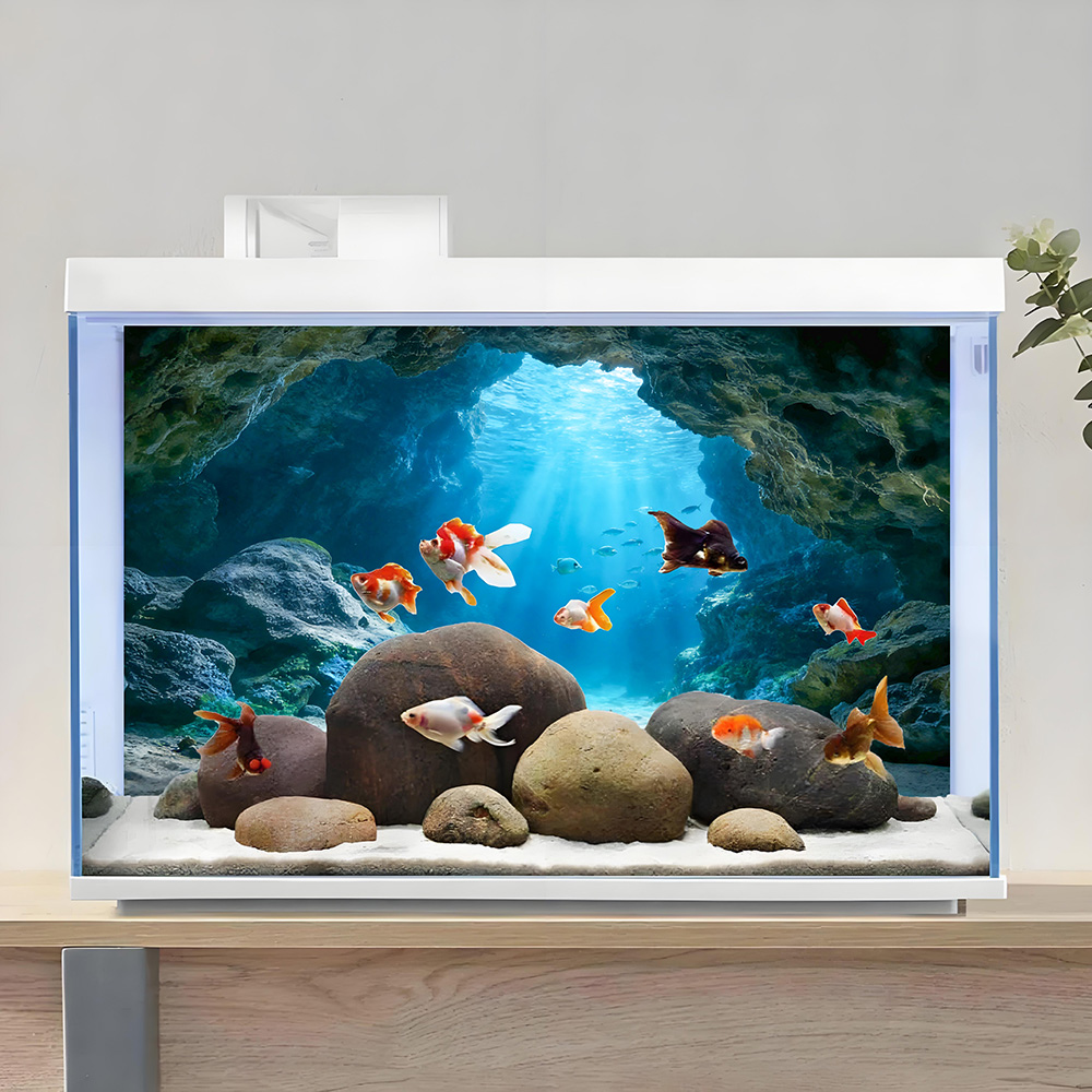 Deep Sea Blue Hole, Lukisan La - Aquarium Fish Background ulasan dan harga