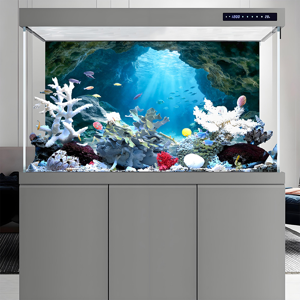 Deep Sea Blue Hole, Lukisan La - Aquarium Fish Background ulasan dan harga