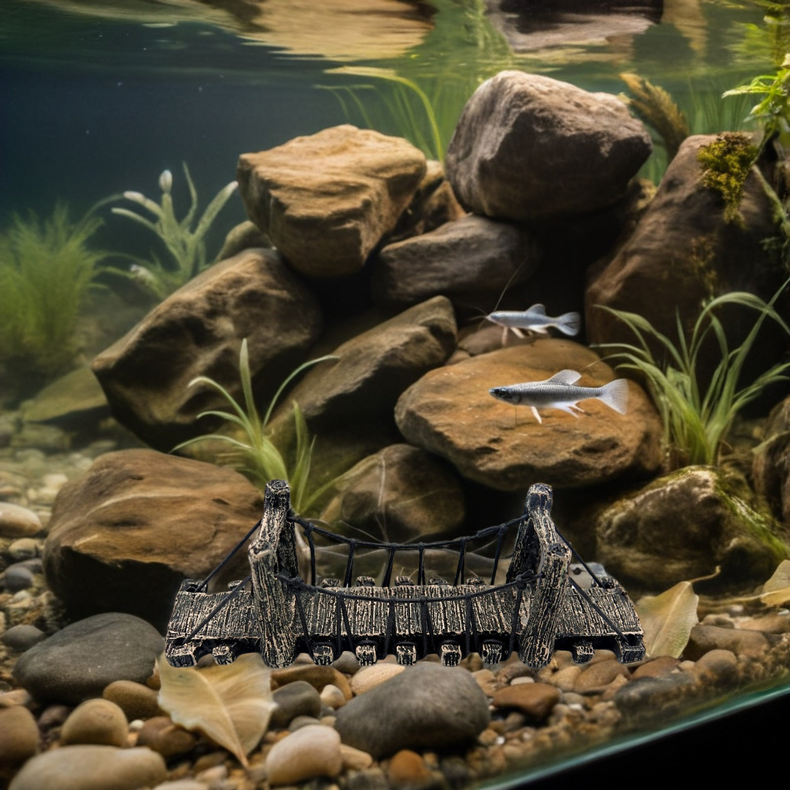 2 Buah Dekorasi Lanskap Taman, - Aquarium Fish Bridge ulasan dan harga