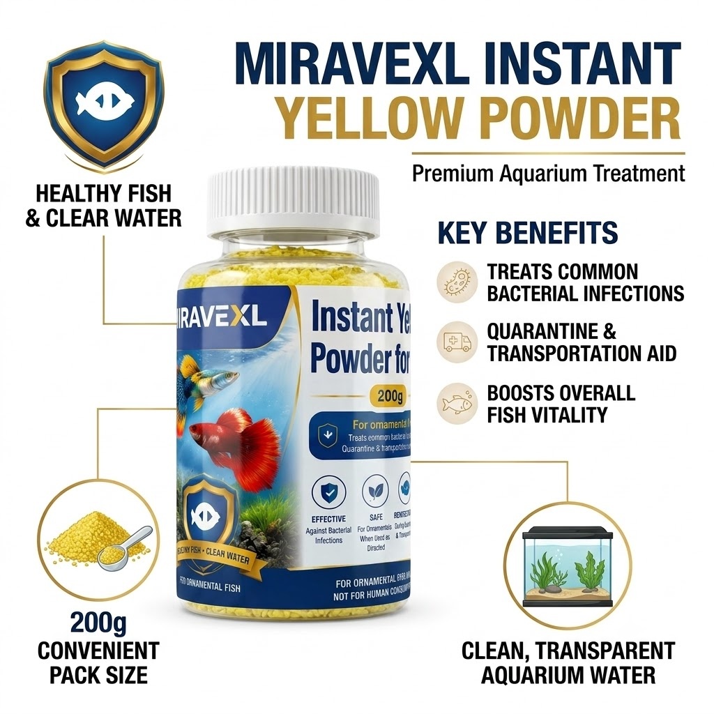 MIRAVEXL Bubuk Kuning Instan u - Aquarium Fish Medicine ulasan dan harga