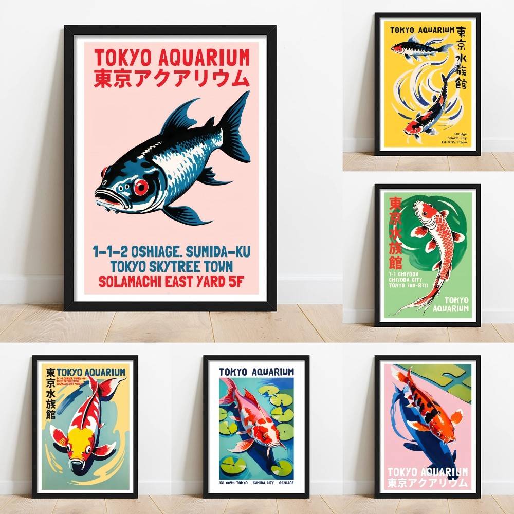 Poster Kertas Ikan Koi Akuariu - Aquarium Fish Japanese ulasan dan harga