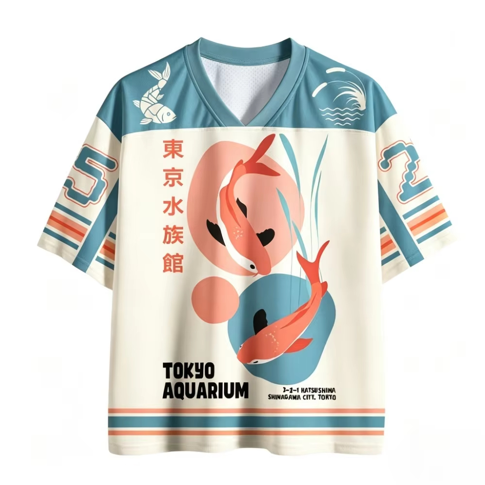 Kaos olahraga bergaya kasual d - Aquarium Fish Japanese ulasan dan harga